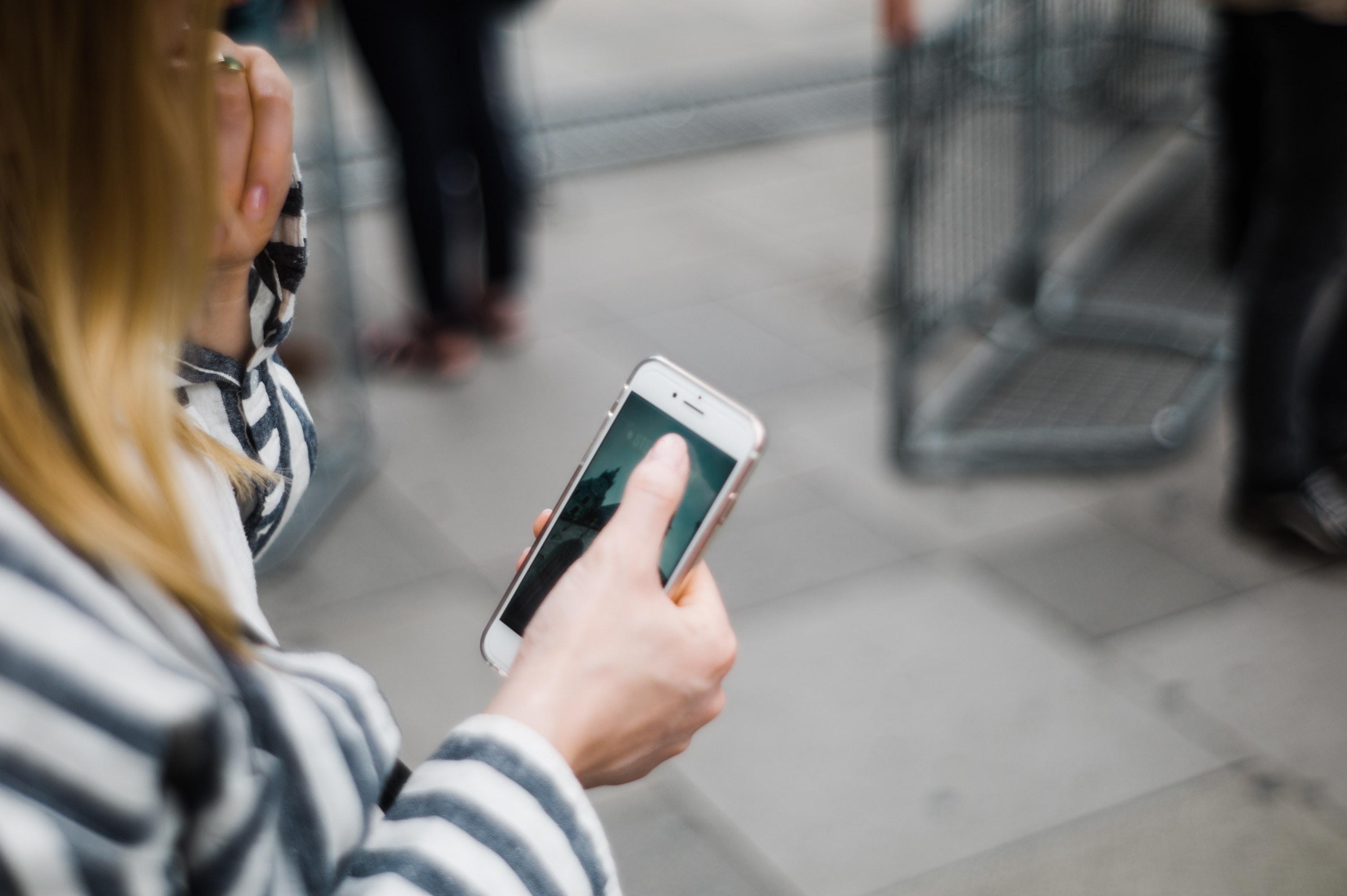 A person holding a phone